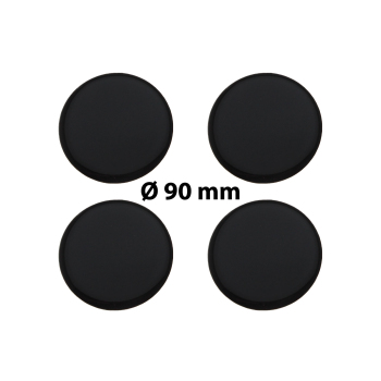 4 x 90 mm schwarz Polymere Aufkleber für Nabenkappen...