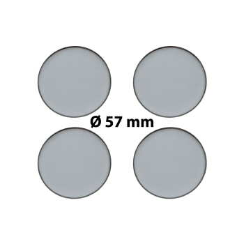 4 x 57 mm Polymere Aufkleber für Nabenkappen Chrome Optik...