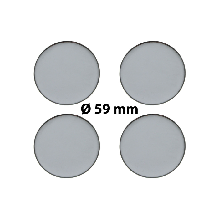 4 x 59 mm Polymere Sticker für Nabenkappen Chrome...
