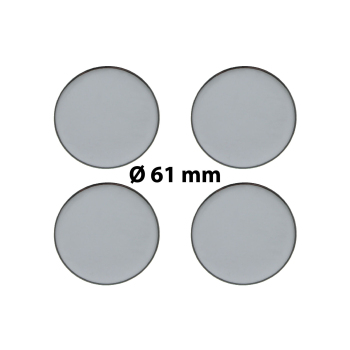 4 x 61 mm Polymere Aufkleber für Nabenkappen Chrome Optik...