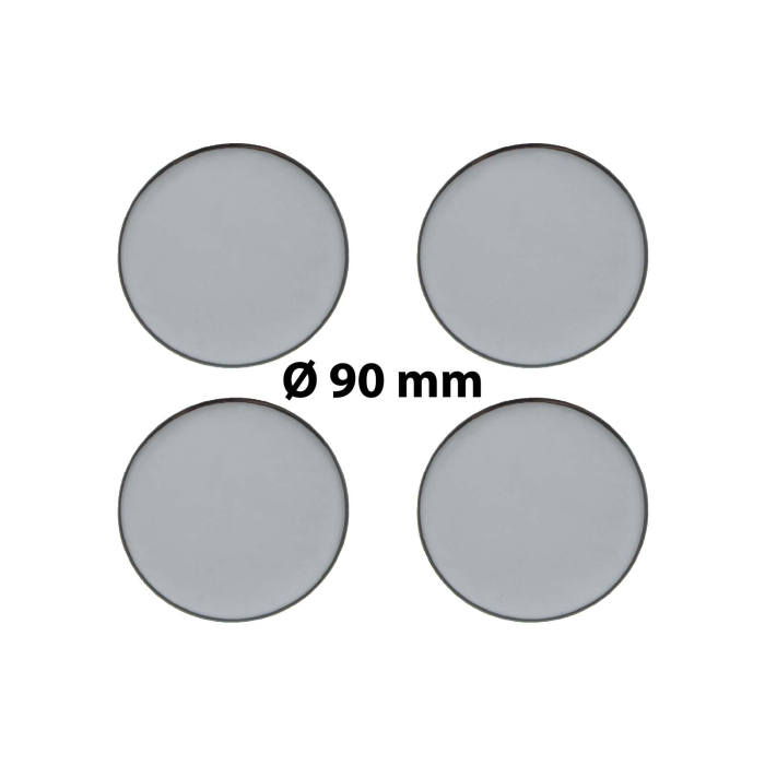 4 x 90 mm Polymere Sticker für Nabenkappen Chrome...