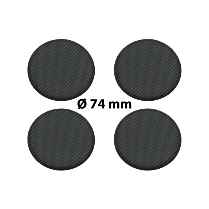4 x 74 mm Polymere Sticker Emblem für Nabenkappen Carbon...