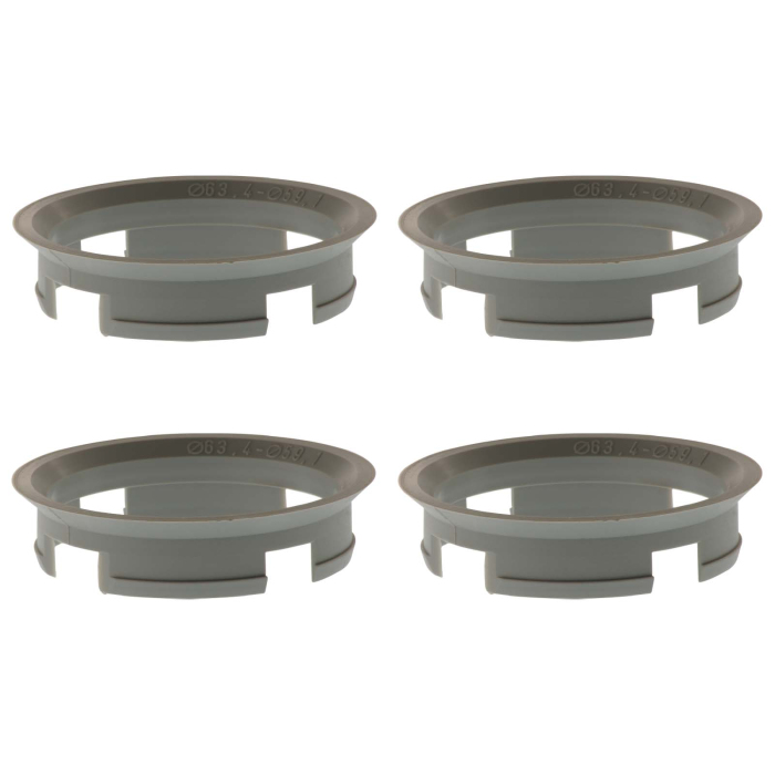 4 x Zentrierringe 63,4 mm x 59,1 mm ZD-System grau