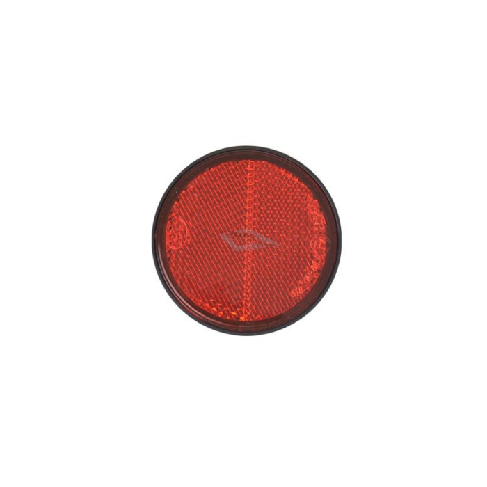 Reflektor 58 mm Rot RUND selbstklebend mit Grundplatte