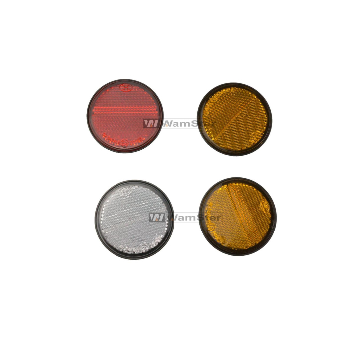 4 Reflektor 58mm ROT WEIß ORANGE RUND selbstklebend mit...